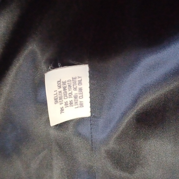 Kristen Blake Virgin Wool Cashmere Blend Full Length Coat, Blue, Pockets, Lined - Picture 12 of 14